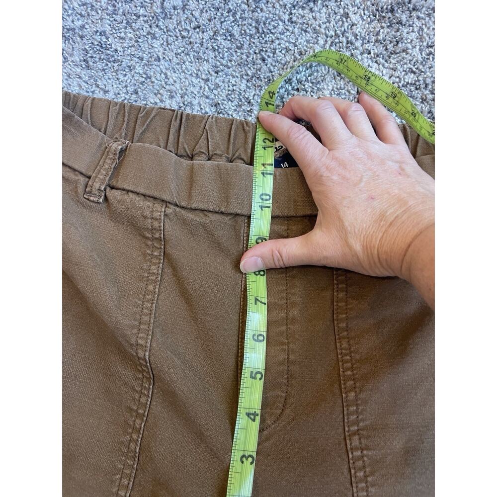 Lands' End Women's Tan Elastic Comfort Waist Straight Pants size 14 - Picture 4 of 8